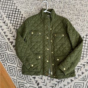 J.Crew Quilted Downtown Field Jacket Size S Army Green
